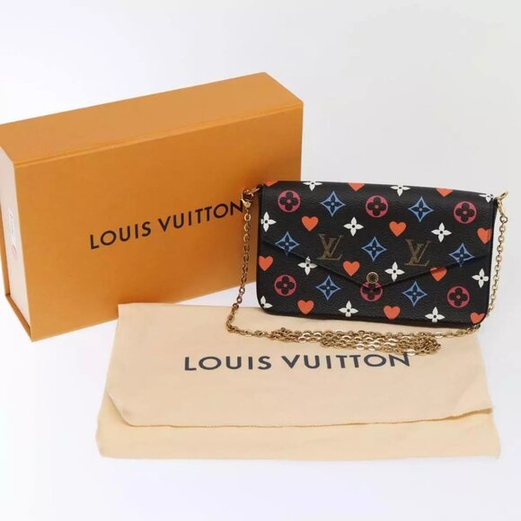 LOUIS VUITTON Monogram Game On Felicie Clutch Bag Black